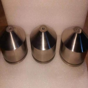 Tungsten iridium nozzle for glass wool production